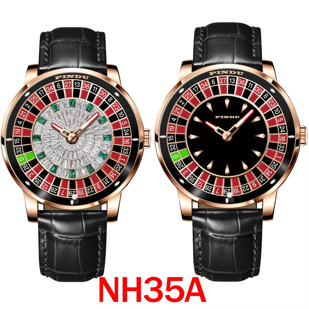 2024 New indu the Jacob & Co. Casino NH35A Automatic Watch Men Stainless Steel Waterroof Mechanical Diamond Watch Men+Gift Box