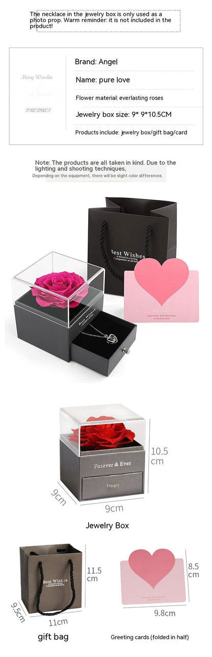 Preserved Flower Rose Jewelry Box Acrylic Gift Box