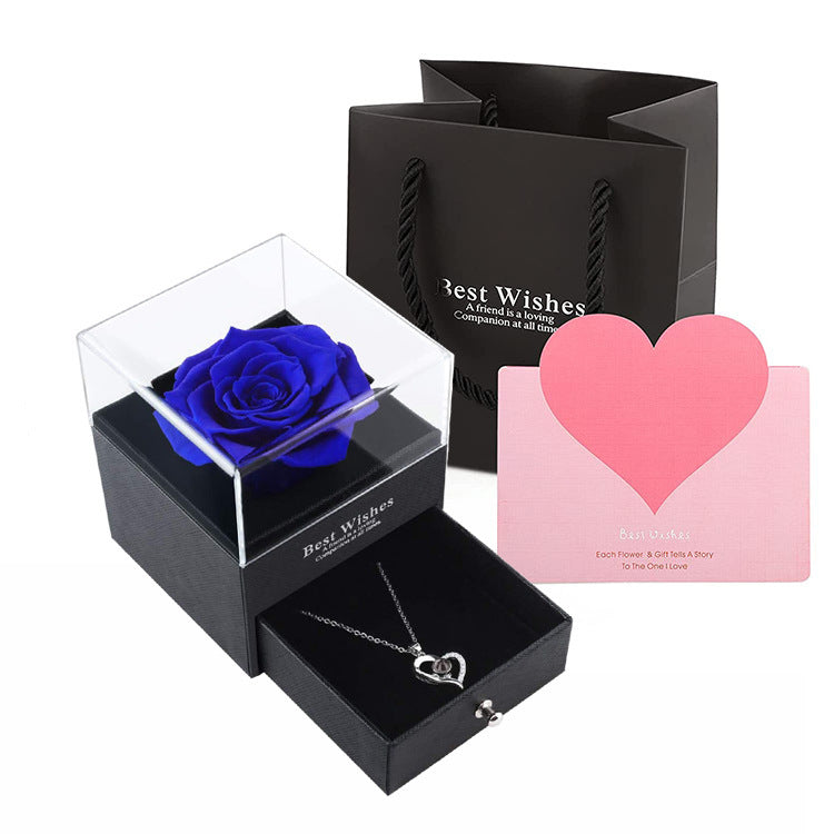 Preserved Flower Rose Jewelry Box Acrylic Gift Box