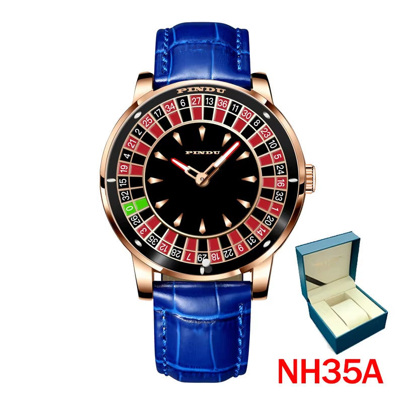 2024 New indu the Jacob & Co. Casino NH35A Automatic Watch Men Stainless Steel Waterroof Mechanical Diamond Watch Men+Gift Box