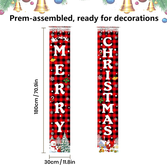 Christmas Decoration Banner Merry Christmas Porch Door Sign Welcome Banner Decoration Christmas Decoration Indoor and Outdoor