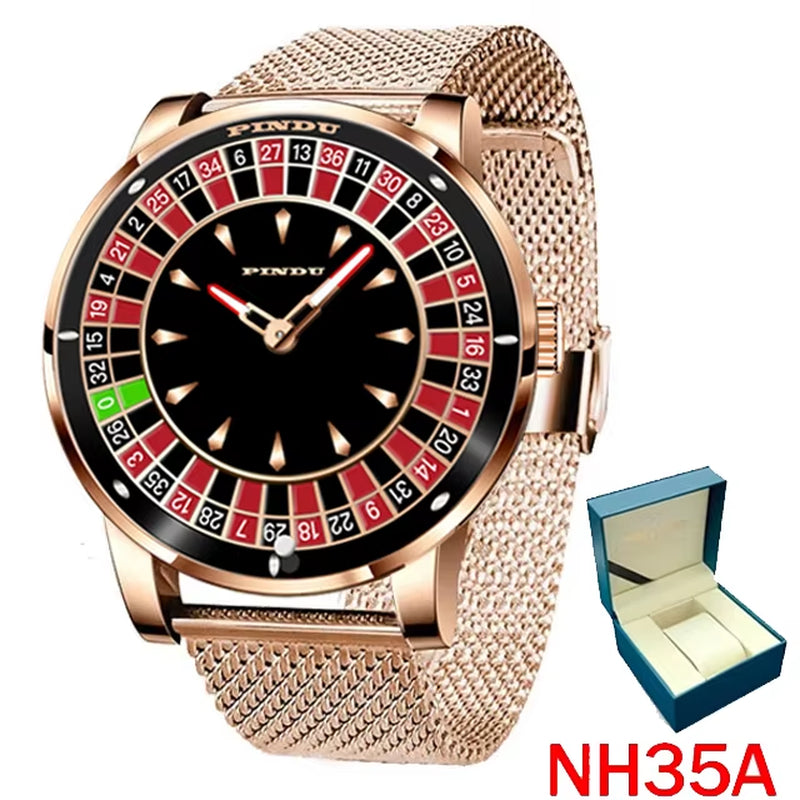 2024 New indu the Jacob & Co. Casino NH35A Automatic Watch Men Stainless Steel Waterroof Mechanical Diamond Watch Men+Gift Box